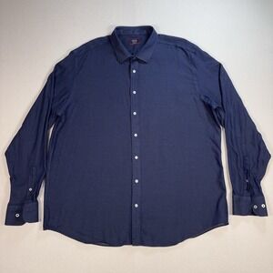 UNTUCKit Wrinkle Free Milo‎ Shirt Men's 3XL Navy Dot Tall Fit Cotton Button Up